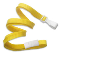 Yellow 10mm Flat Lanyard with Plastic Slide Hook