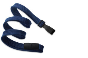 Navy Blue 10mm Flat Lanyard with Plastic Slide Hook