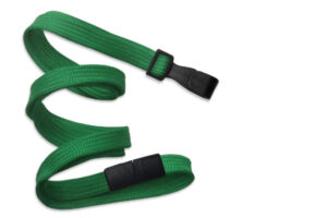 Green 10mm Flat Lanyard with Plastic Slide Hook