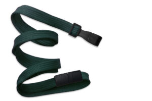 Forest Green 10mm Flat Lanyard with Plastic Slide Hook