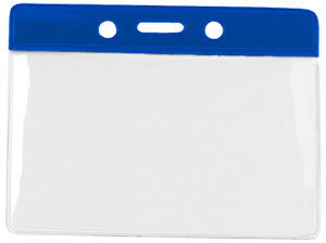 Blue colour bar vinyl badge holder-horizontal