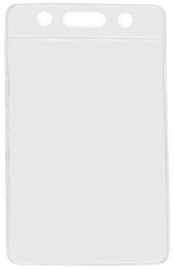 Clear top colour bar vinyl badge holder-vertical