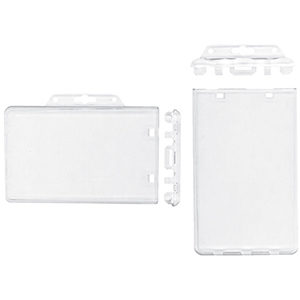 Permanent Lock Plastic Card Holder for 2 cards Horizontal/Landscape (100Pk) 1840-6040