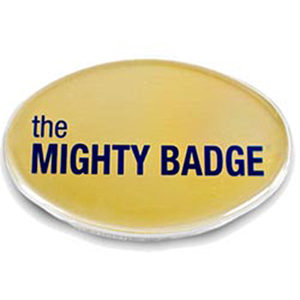 Oval Mighty Badge Silver/Gold pk 10
