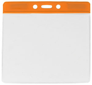 Orange extra large vinyl badge holder