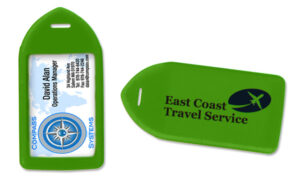 Neon green luggage tag