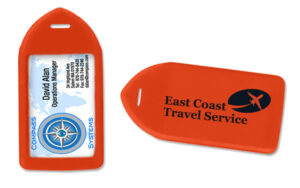 Neon orange luggage tag