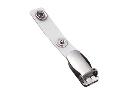 Reinforced metal suspender clip.