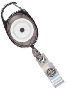 White Premiere carabiner badge reel