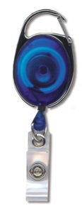 Blue translucent premiere carabiner badge reel