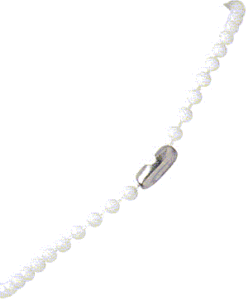 White plastic bead chain