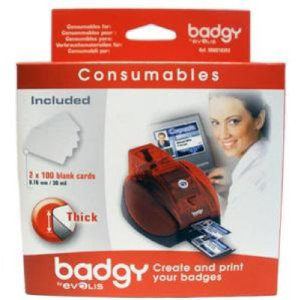 Badgy Blank Cards - White (0.76mm)  200Pk VBDG103EU