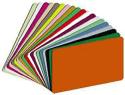 Blank coloured cards