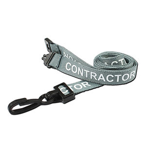 "CONTRACTOR" Lanyards (100Pk) AC222-CR-GY