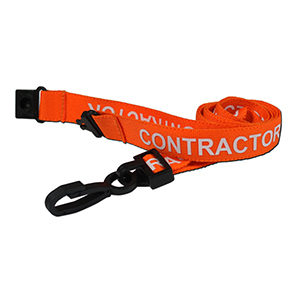 "CONTRACTOR" Lanyard (Orange) AC222-CR-OR 100Pk
