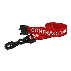 "CONTRACTOR" Lanyards (100Pk) AC222-CR-RD