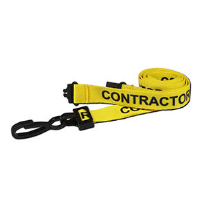 "CONTRACTOR" Lanyard (Yellow) AC222-CR-YL 100Pk