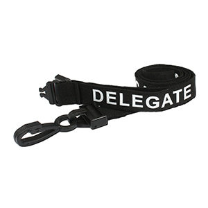 "DELEGATE" Lanyard (Black) AC222-DG-BK 100Pk