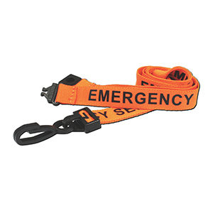 "EMERGENCY SERVICES" Lanyard (Orange) AC222-ES-OR 100Pk