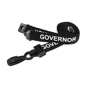 "GOVERNOR" Lanyard (Black) AC222-GOV-BK 100Pk