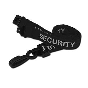 "SECURITY" Lanyard (Black) AC222-SY-BK 100Pk