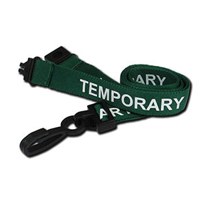 "TEMPORARY" Lanyard (Green) AC222-TY-GR 100Pk