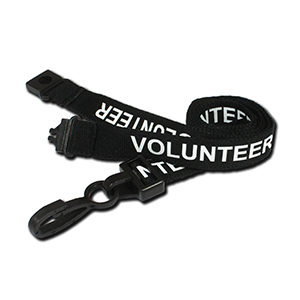 "VOLUNTEER" Lanyard (Black) AC222-VO-BK 100Pk