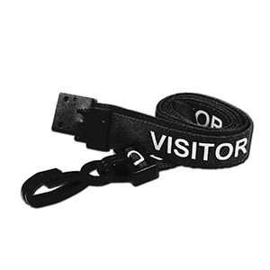 "VISITOR" Lanyard (Black) AC222-VR-BK 100Pk