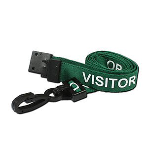 "VISITOR" Lanyard (Green) AC222-VR-GR 100Pk